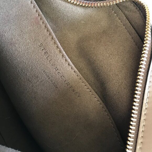 Stella McCartney Logo Camera Bag Crossbody Purse Womens Moss Taupe Vegan Leather - Picture 12 of 16